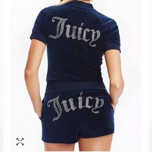 Juicy Couture Zip Front Bling Back Short Sleeve Velour Jacket (S) NWOT